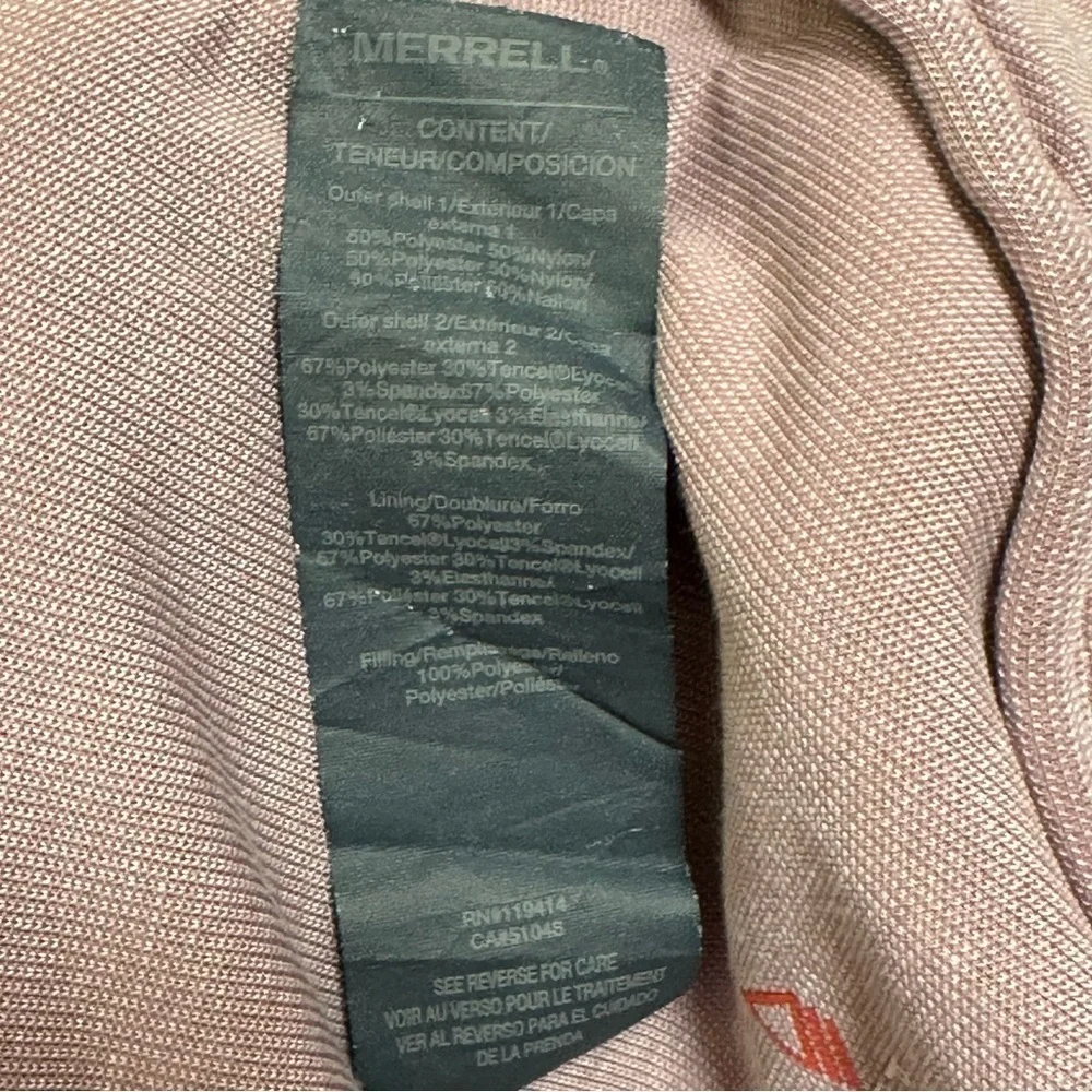 MERRELL Full Zip Up Hooded Jacket Lightweight Warm Polartec Wind Breaker 6858